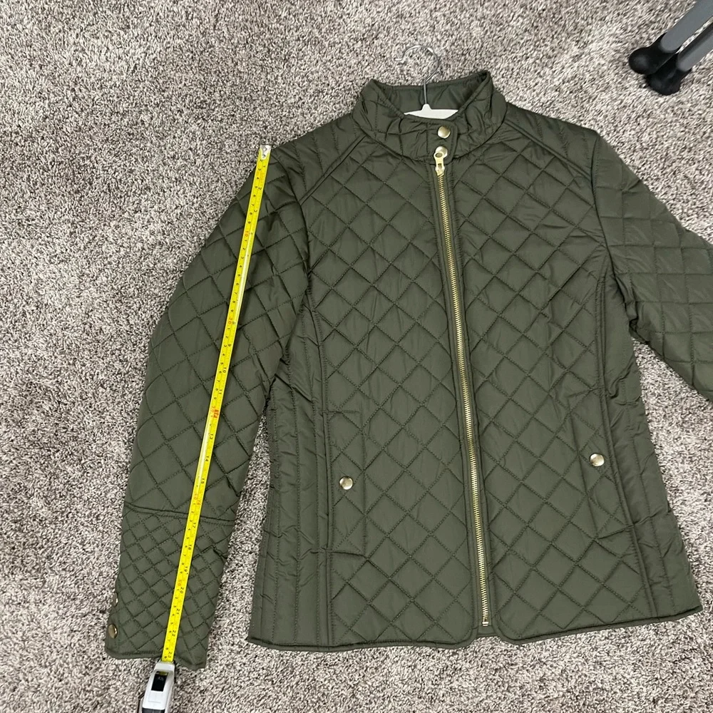 Faded Glory Quilted Army Green Jacket- EXCELLENT CONDITION sz Small - Picture 5 of 8